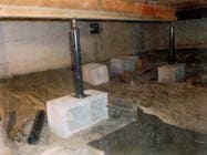 Crawl Space Cement Block Footer Before
