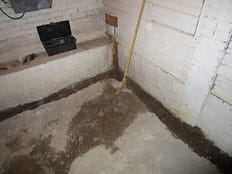 Wet Dirty Leaky Basement Before